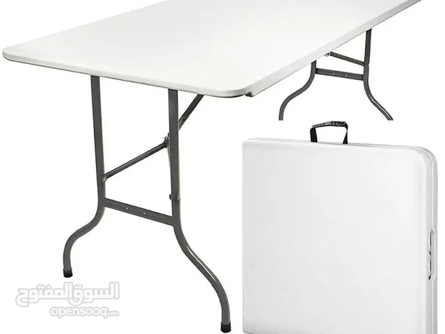 طاولة بلاستيك قابلة للطي على شكل شنتة  قياس 183.8 * 76.2 سم، ارتفاع 73.3 سم