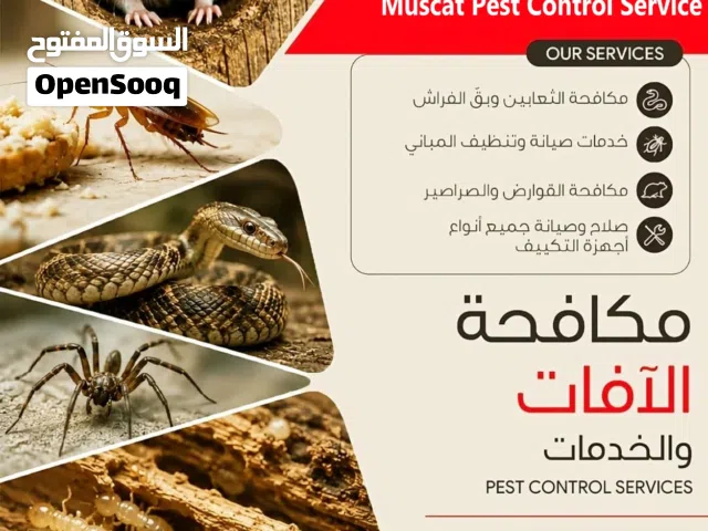 مكافحة الحشرات مسقط 24 و تنظيف الشقق و  المباني