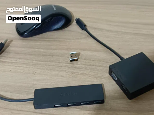 Mouse logitech M510  +Lenovo usb-c  travel hub+Anker 4-port Ultra slim USB.3 Data Hubللبيع بسعر حرق