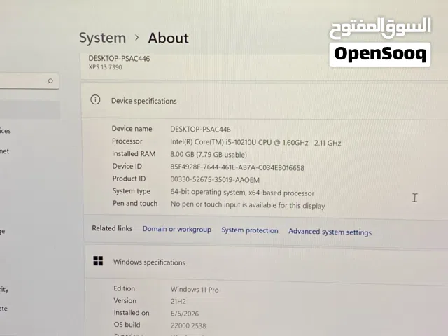 Dell XPS 13 (7390 ) Laptop– 10th generation