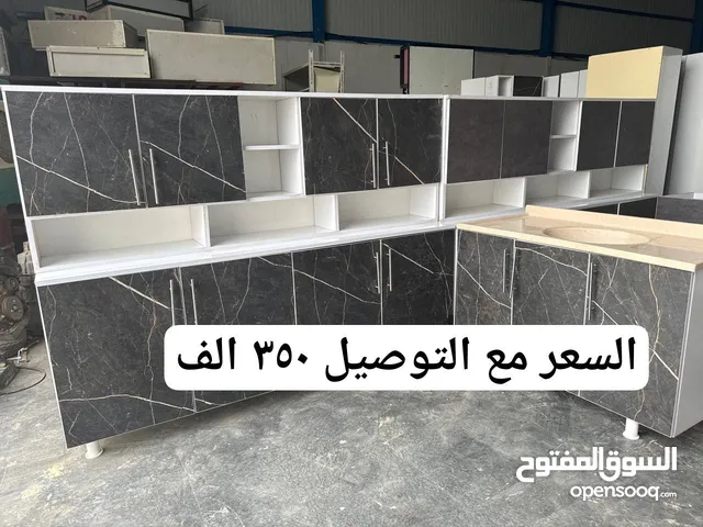 كاونتر خشب mdf مترين مع ملحق مترين وسنك مرمر قياس مترو20