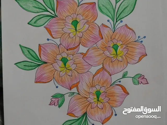 رسم بالالوان الخشبيه