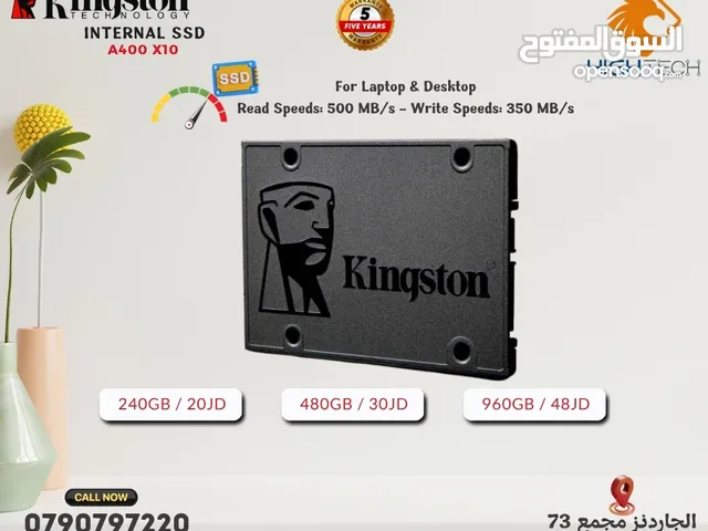 قرص صلب داخلي عالي الأداء هارديسك SSD داخلي - Kingston A400-X10 SATA Internal SSD