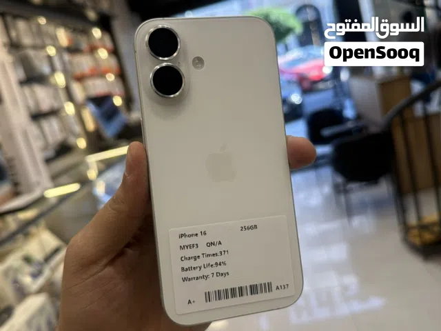 iPhone 16 256GB White بطارية 94% سعر قوي جداً