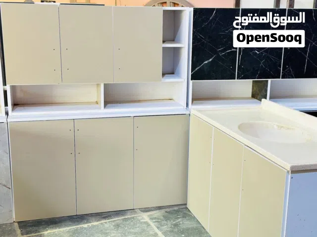 كاونتر mdf القياس متر و 20 ارضي وملحق مع سنك متر و20