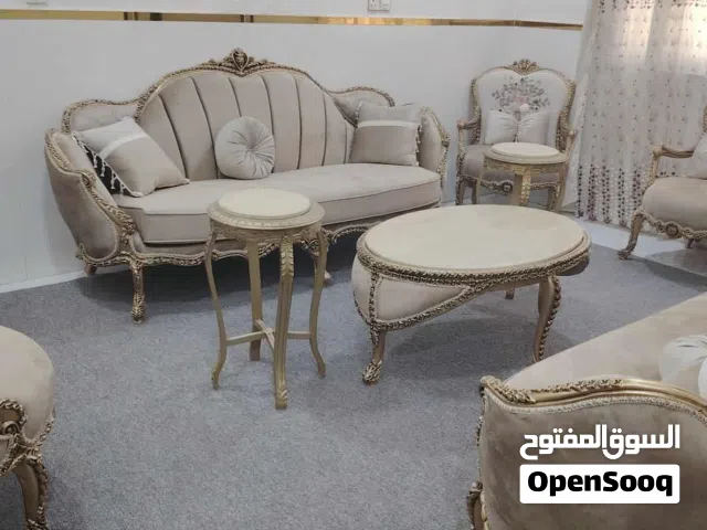 تخم ملكي 2قنفات و4 كراسي خشب زان مصري