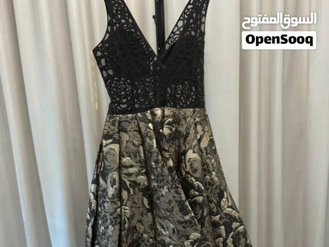 Elegant Black and Gold Evening Gown