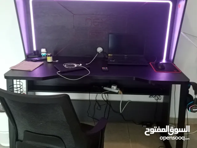 Gaming desk with lights and remote