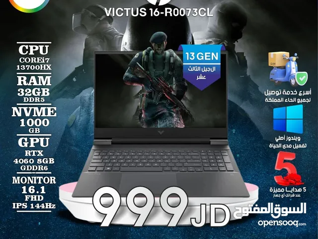 laptop hp victus i7 13gen 32 g 1tnvme 4060 8g 16.1 monitor fhd ips 144hz