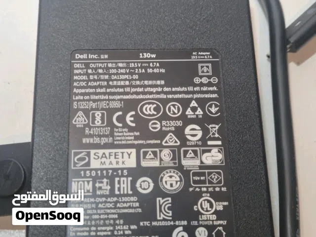 شاحن لابتوب ديل 65 واط راسيه تايب سي type C شاحن لابتوب ديل 130 واط رأسيه دائريه عريضه