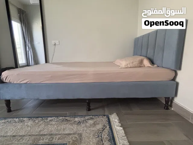 Modern Upholstered Single Bed - Excellent Condition (Blue/Grey)