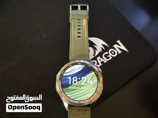 ساعة هواوي ذكية GT نظيف مع علبتها وشاحنها بدون اي خراب لا كسر ولا خدش 46 mm فيه جميع الميزات ورسايل