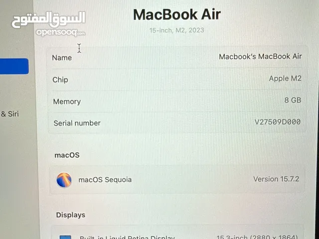 MacBook Air 15” M2 chip 2023 8GB 512GB