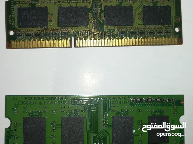 حبيتين رام لابتوب Ram DDR3 1600MHz للبيع (2GB+2GB)