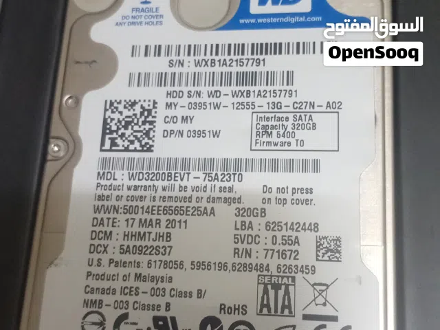 WD Scorpio Blue 320GB SATA Hard Drive.