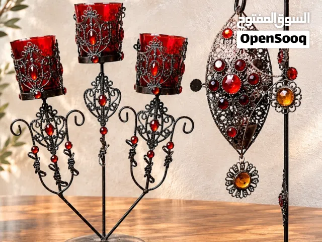 جديد بالكراتين شمعدان ارتفاع30 سم ومتفرقات  كمى هم تماما بالصور  راقية السعر 12 نهائي