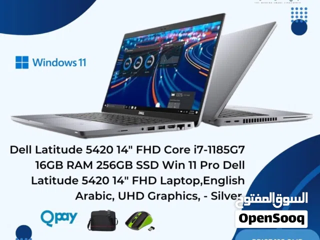 Dell Latitude 5420 14" FHD Laptop, Intel Core i7-1165G7 CPU, 3.00Ghz, 16GB Ram, 256 GB