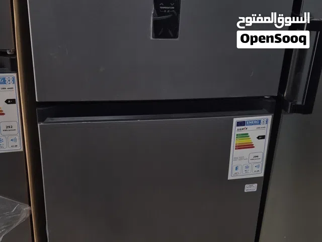 ثلاجه سامكس ستوك حجم 322 لتر مكفوله كفاله شركه انفرتر لون سلفر والسعر شامل التوصيل داخل عمان