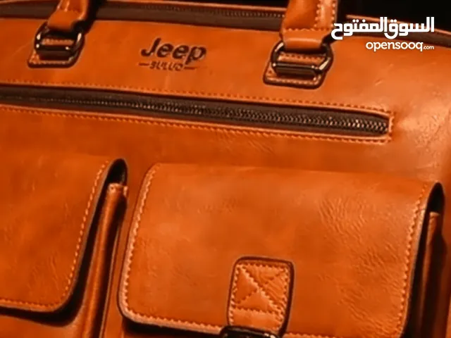 حقيبة لابتوب جلد رجالية من JEEP متعددة الجيوب .