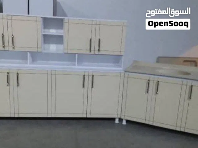 كاونتر mdf القياس مترين ارضي وملحق مع سنك متر و20