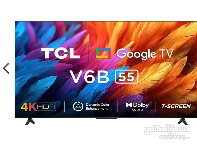 تي سي إل تلفزيون 4K Ultra HD سمارت مقاس 55 بوصة، 125 وات، موديل 55V6B