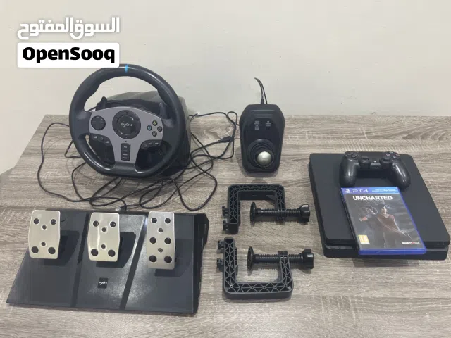 ps4 مستعمل وكنترولر و cd uncharted (the lost legacy) مع steering جديد غير مستعمل ابدا و كامل الاعضاء
