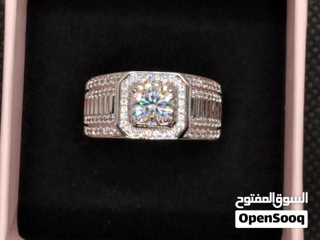 خاتم الماس مويسنايت والفضة رجالي Men ring