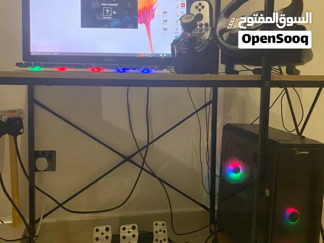 PC كمبيوتر ألعاب كامل مع شاشة ودركسون G27 جاهز للاستخدام