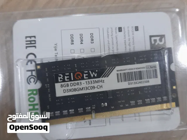 رام لابتوب 8 جيجا DDR3 جديد بالكرتون (8GB RAM Laptop)