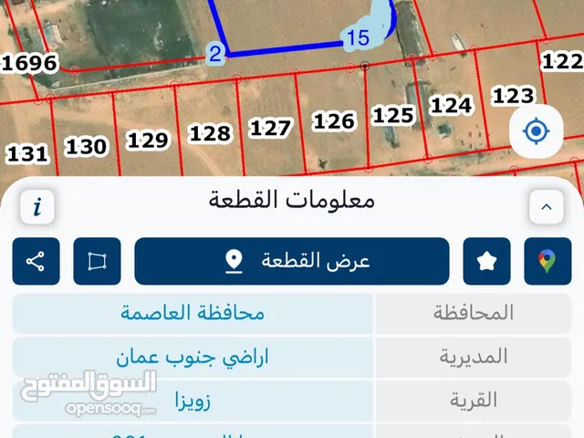فرصة استثمارية مميزة في زويزا الجنوبية - جنوب عمان قطعة رقم 1864