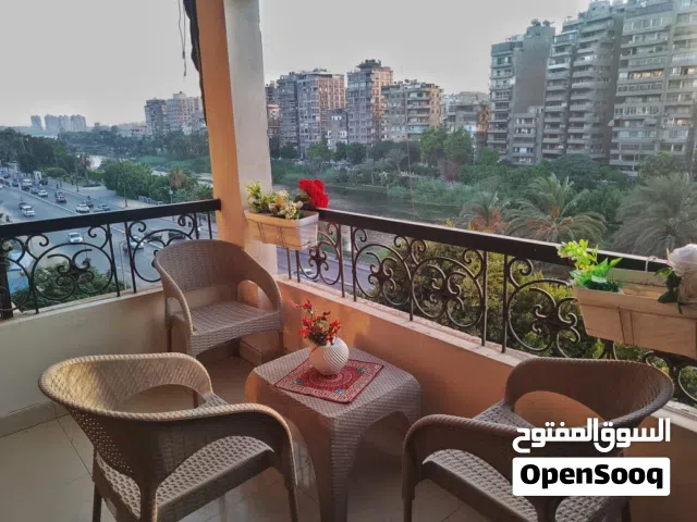 شقه مفروشه للايجار على النيل مباشر بمنيل االروضة
