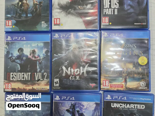 ألعاب بلاستيشن 4 مستخدمه نظيفه من دون خدوش