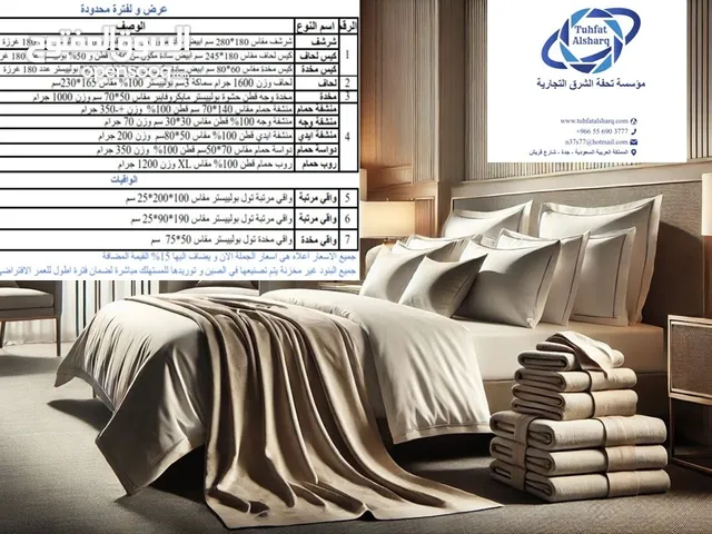تحفة الشرق للوازم الفندقية لينين لحف شراشف مخدات مناشف