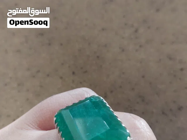 خاتم زمرد كولومبي فضة بحرينية