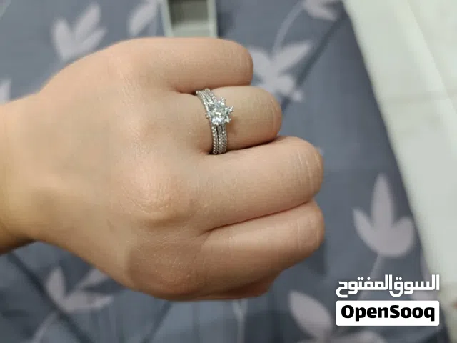 خاتم ألماس موزنايت واحد قيراط