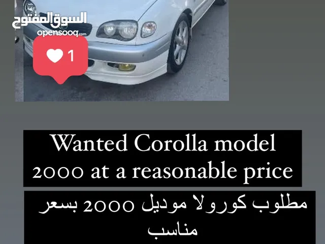 Wanted Corolla model 2000 at a reasonable price
