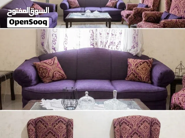 طقم كنب فاخر لون موف بحالة ممتازة للبيع