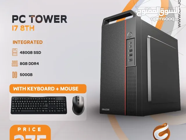 صندوق كمبيوتر إيريزر  مع كيبورد وماوس هدية PC ERAZER TOWER i7 8TH