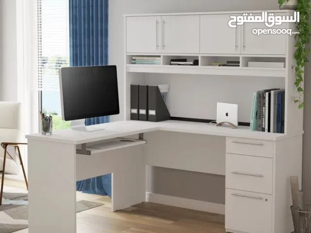 مكتب مع مكتبة تصميم عصري عدة الوان مع إمكانية اختيار اللون والاتجاه المناسب