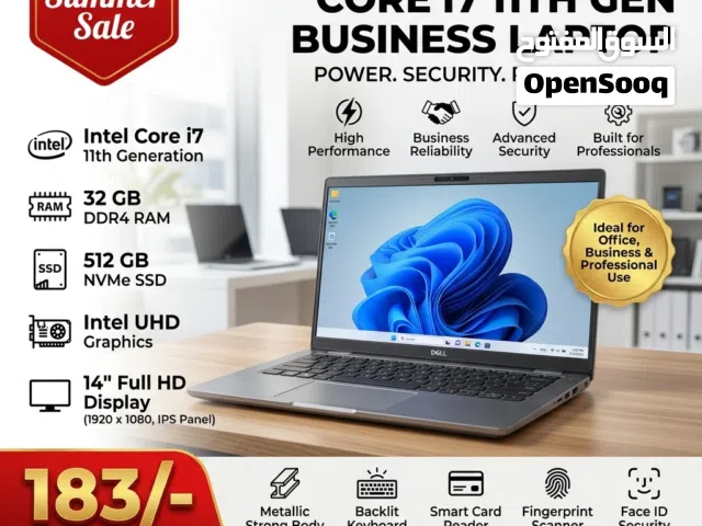 DELL 11th Generation Core i7 Laptop Metallic 32GB DDR4 RAM + 512GB NVMe SSD 14 FHD Display Like New