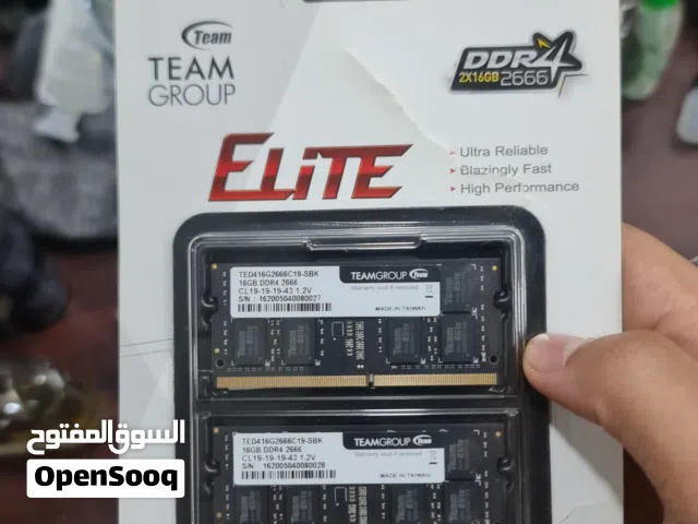 TeamGroup Elite 32GB (2x16GB) DDR4 Laptop RAM 2666MHz  رام لابتوب 32gb DDR4 شركة Teamgroup elite