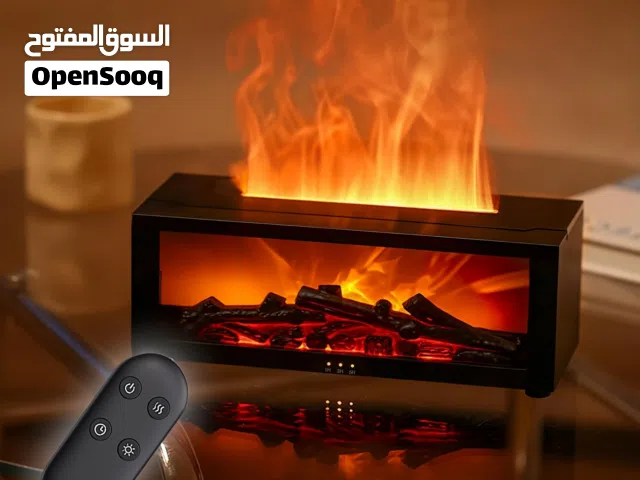 جهاز مرطب ومعطر جو على شكل  مدفأة كهربائية صغيرة بشكل ديكور أنيق، يعطي مظهر لهب واقعي بإضاءة LED، مز