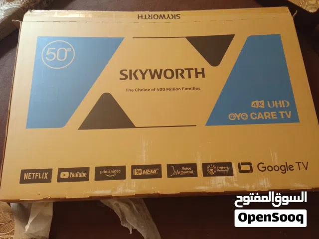 للبيع شاشة سمارت سكاي ورث 50بوصه نظيفه جدا وفريزر بطح نوع سكاي ورث تبريد الهواء وجلاية