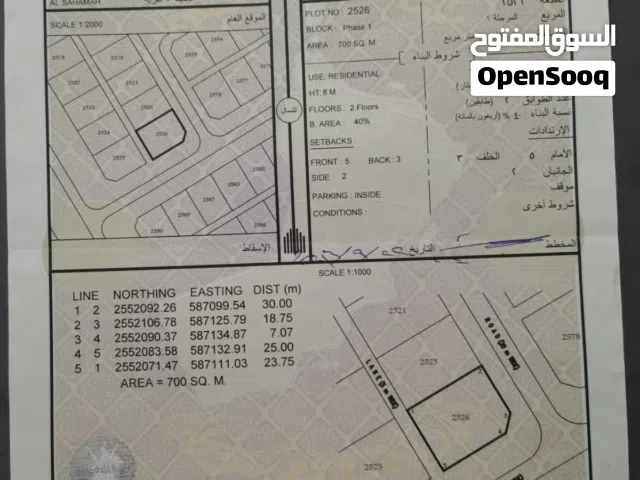 أرض للبيع مخطط السحاماه / ولاية سمائل