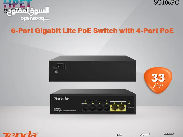 Tenda SG106PC محول Gigabit Lite PoE ب 6 منافذ مع 4 منافذ PoE