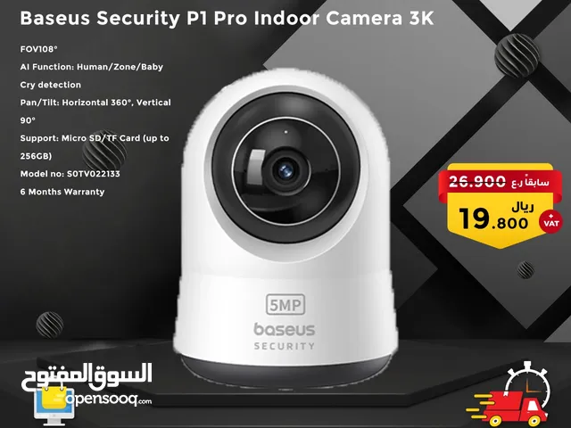 Baseus Security P1 Pro Indoor 3K Wi-Fi Camera with AI Detection, 360° Pan, Night Vision, up to 256GB