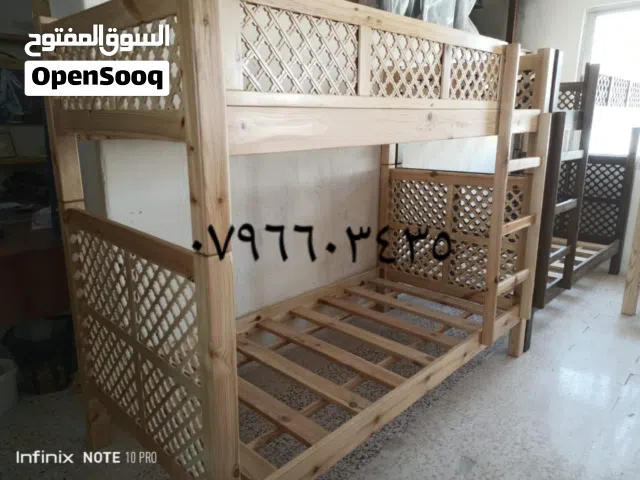 تخت طابقين عسلي  امكانيه اضافة تخت من الاسفل  تخوت واسره سرير مفرد من أحسن أنوع الخشب الصلد خشب سويد