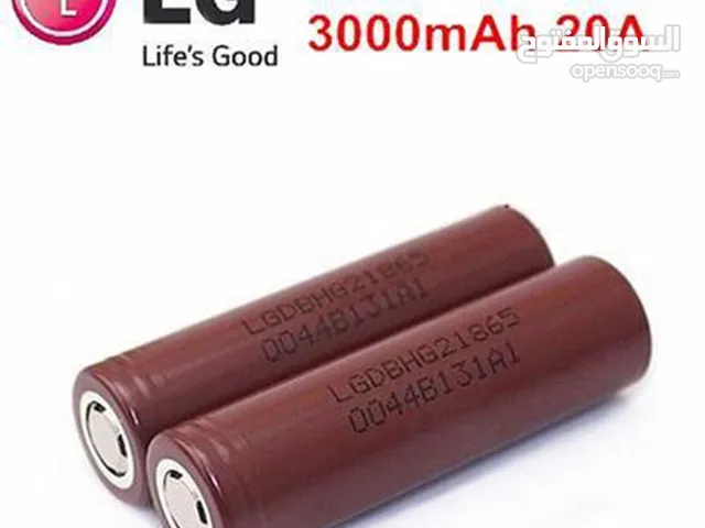 بطاريات LG اصلي ليثيوم18650  LG HG2 3.7V 3000mAh 20A Discharge Li-ion Battery