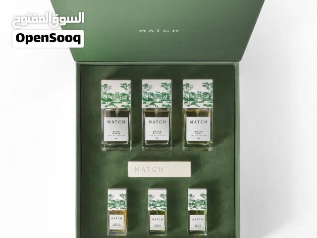 بكج عطور ماتش الفاخر يضم 6 من أكثر عطور ماتش مبيعا بالإضافة الى علبة عطر  إعادة تعبئة صغيرة للجيب