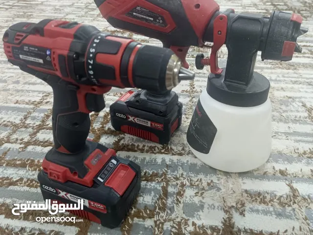 عدد يدويه دريل شحن فارغ بدون بطاريه وشاحن فتح وشد وتثقيب من شركة اوزيتو مع مسد صبغ من شركة اوزيتو